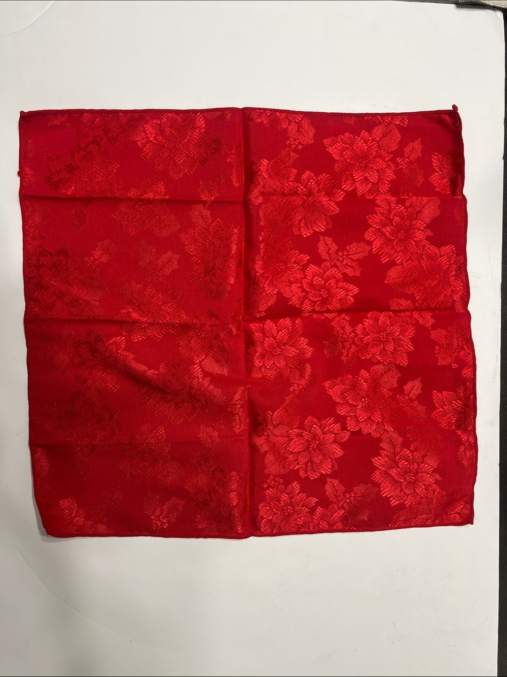 Red Floral Jacquard Table Napkin - Unbranded